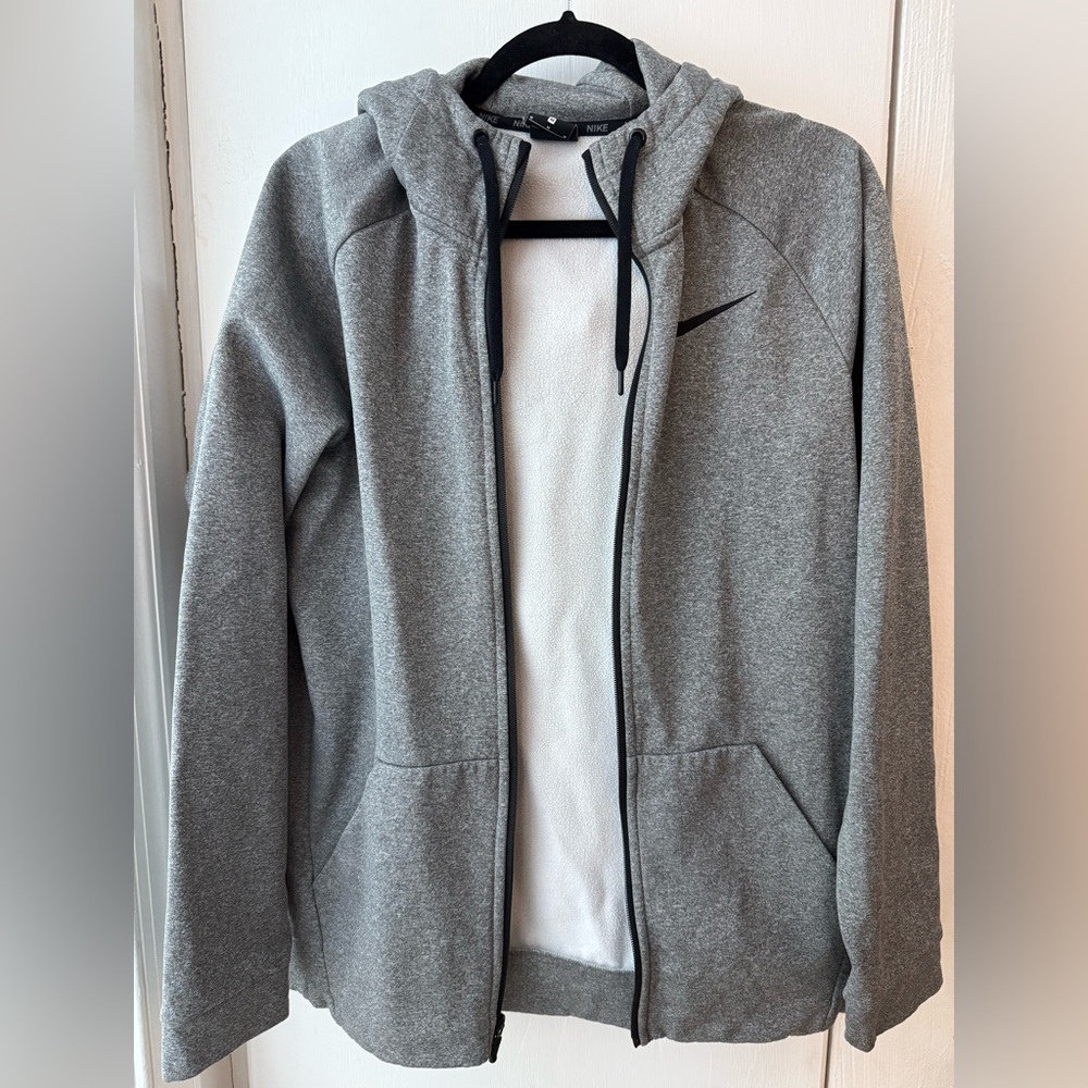 Nike Men's Gray Zip-Up Hoodie